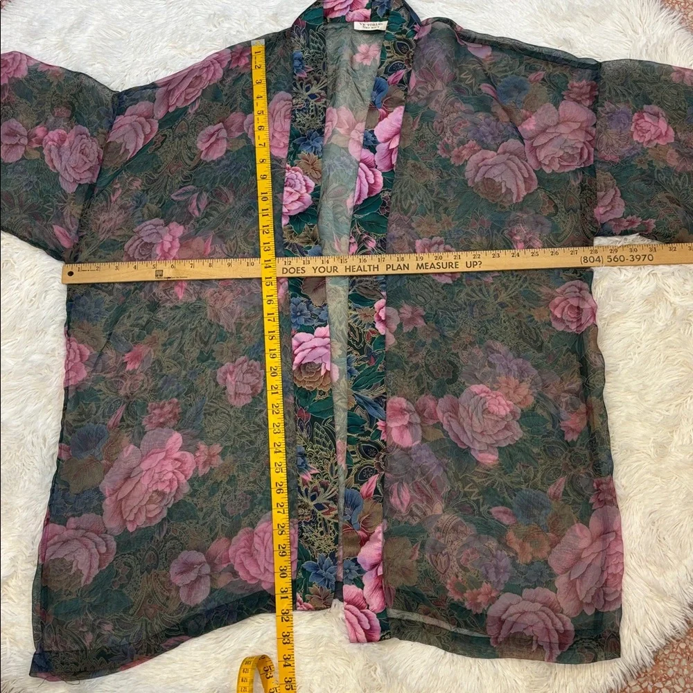 Vintage Victoria’s Secret Gold Label Sheer Floral Kimono One Size